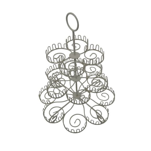 Unbranded Other - Cupcake Stand White Metal 3 Tier Holds 18 Wedding Party Pastry